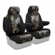 Mossy Oak seat covers installed on a 50/50 bucket row with removable headrests