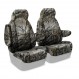 Mossy Oak seat covers installed on a 50/50 bucket row with non-removable headrests