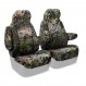 Mossy Oak seat covers installed on a 50/50 bucket row with non-removable headrests