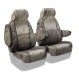 Mossy Oak seat covers installed on a 50/50 bucket row with non-removable headrests