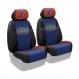 Collegiate seat covers installed on a 50/50 bucket row with removable headrests