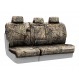 Mossy Oak seat covers installed on a split bench row with removable headrests 