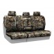 Realtree seat covers installed on a split bench row with removable headrests
