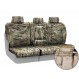 Multicam Tactical seat covers installed on a split bench row with removable headrests