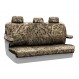 Mossy Oak seat covers installed on a split bench row with removable headrests 