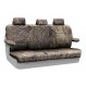 Mossy Oak seat covers installed on a split bench row with removable headrests 