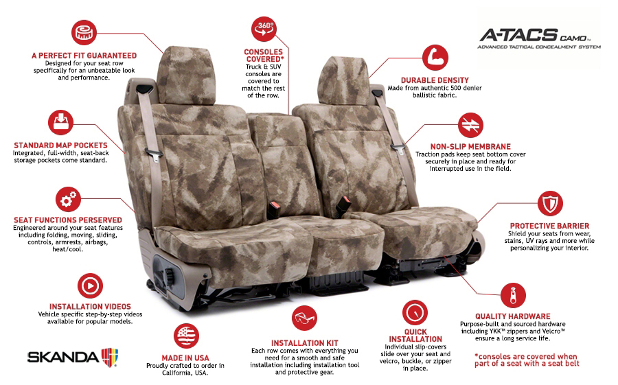 A-TACS® Ballistic Seat Cover Features