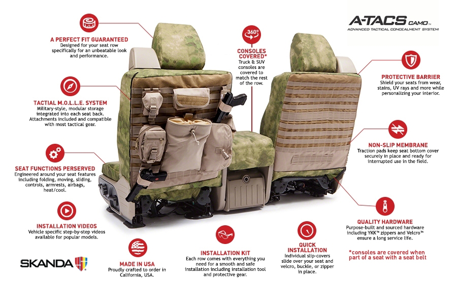 A-TACS® Tactical Seat Cover Features