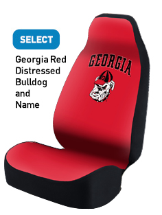 Georgia Red Distressed Bulldog and Name