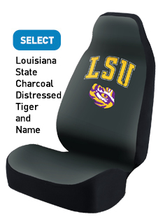 LSU Charcoal Distressed Tiger and Name