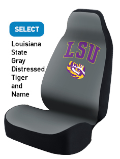 LSU Gray Distressed Tiger and Name