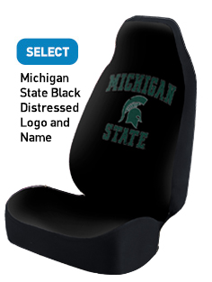 Michigan State Black Distressed Logo and Name