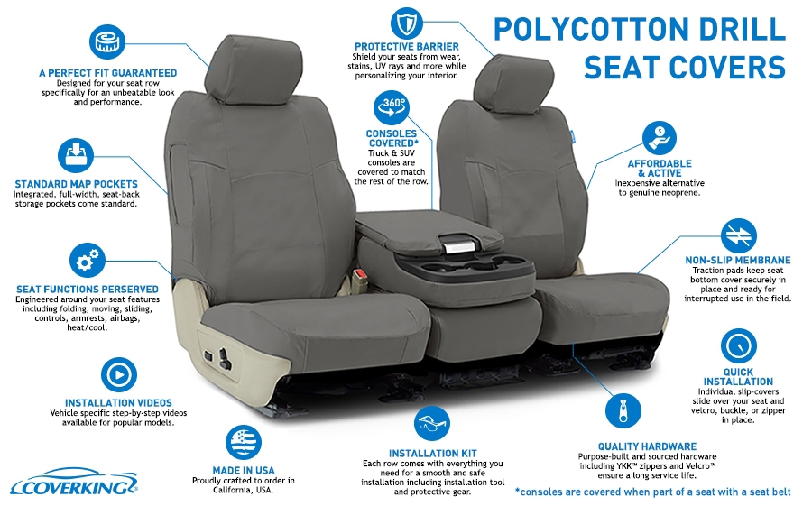 Polycotton Drill Seat Cover Features